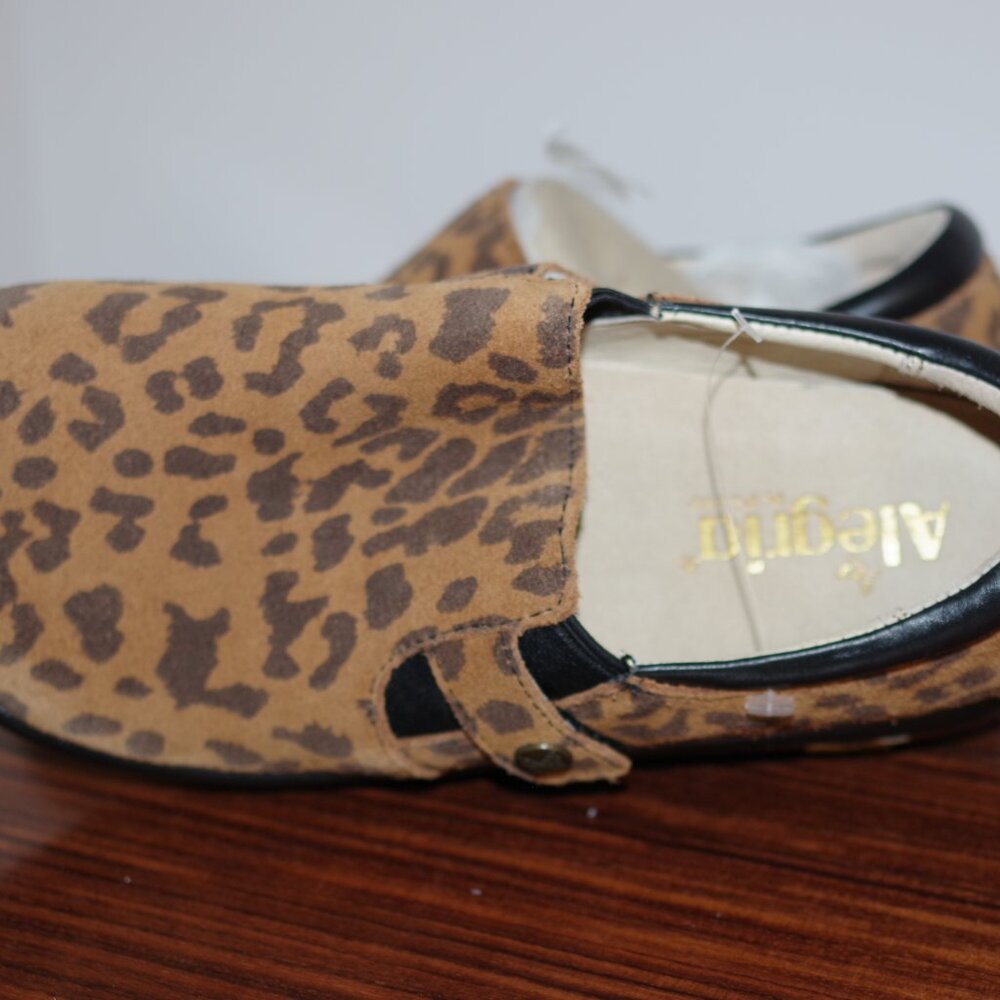 ALEGRIA Leather Slip-On Shoes Double Gore Kara Leopard 37 - Picture 9 of 11